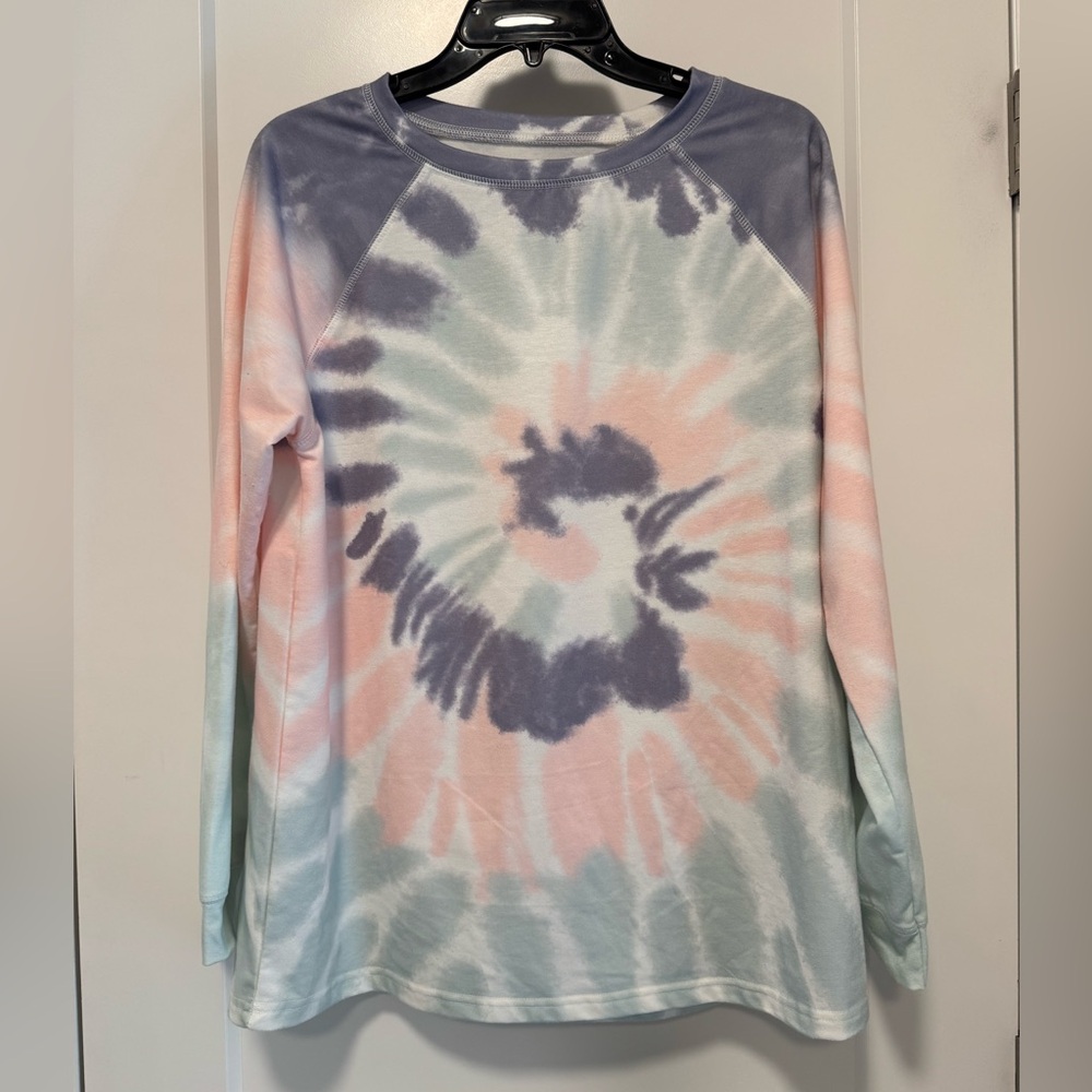 Pastel Tie-Dye Crewneck Sweatshirt - Pink, Mint & Purple